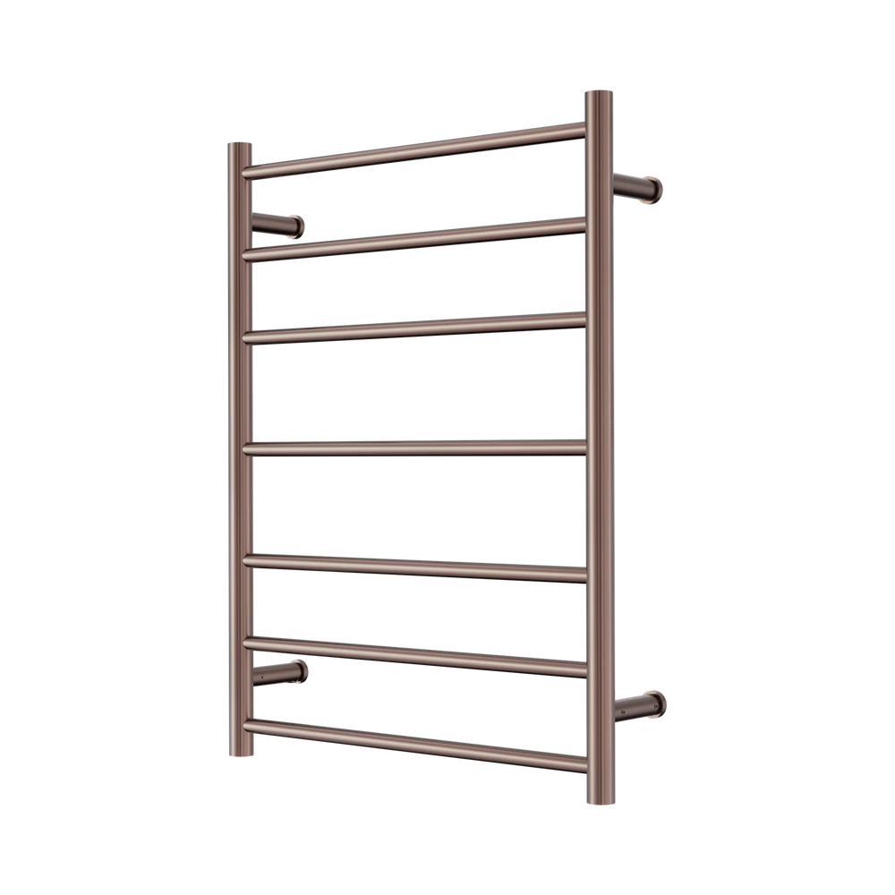 NERO MECCA 240V 7 BAR HEATED TOWEL LADDER BRUSHED BRONZE