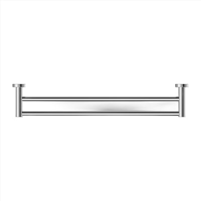 NERO MECCA DOUBLE NON-HEATED TOWEL RAIL CHROME (AVAILABLE IN 600MM AND 800MM)