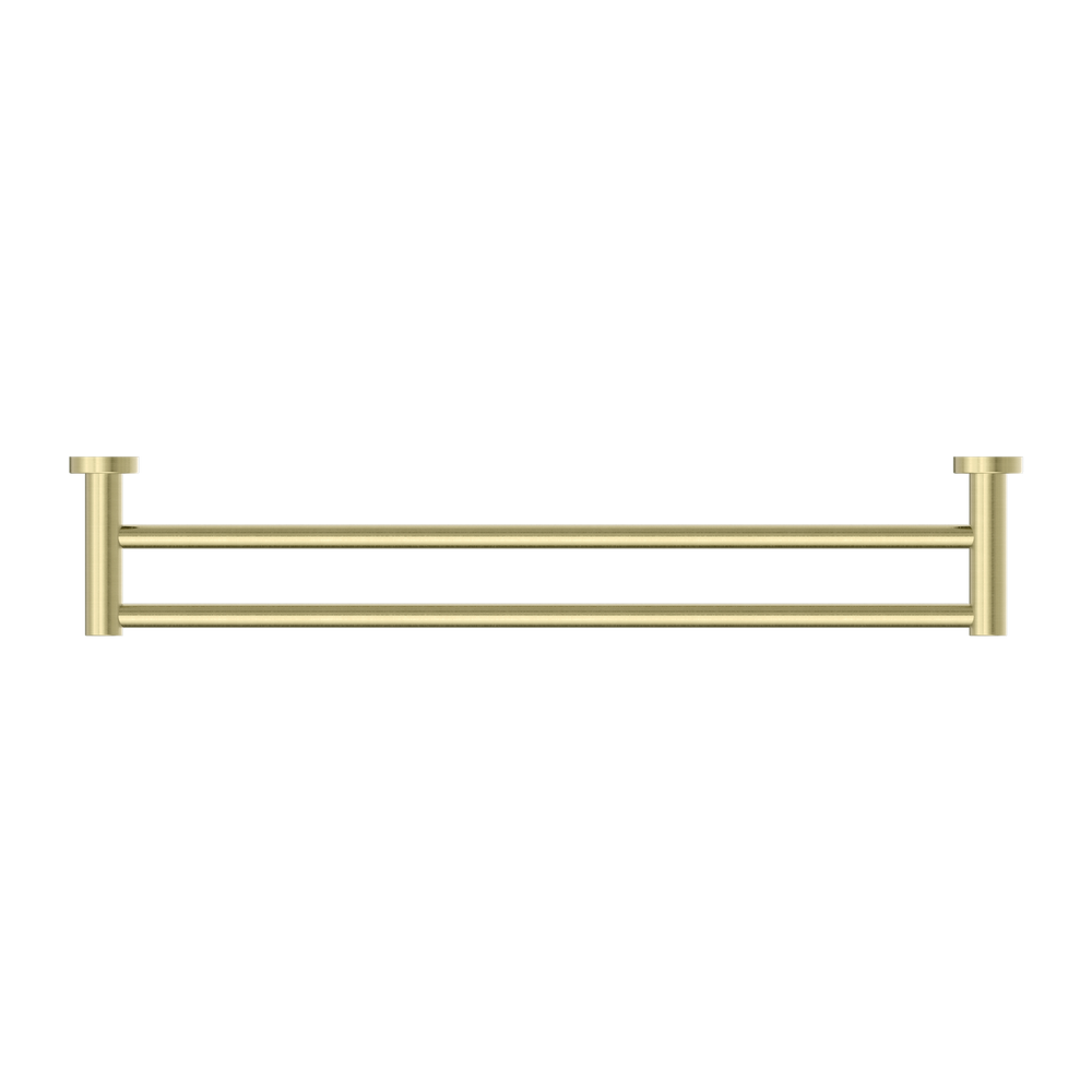 NERO MECCA DOUBLE NON-HEATED TOWEL RAIL BRUSHED GOLD (AVAILABLE IN 600MM AND 800MM)