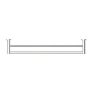 NERO MECCA DOUBLE NON-HEATED TOWEL RAIL BRUSHED NICKEL (AVAILABLE IN 600MM AND 800MM)