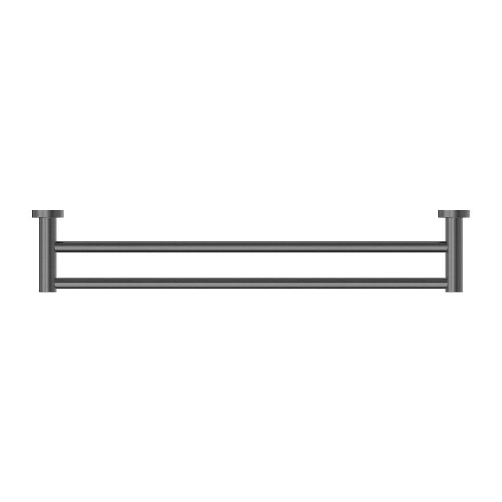 NERO MECCA DOUBLE NON-HEATED TOWEL RAIL GUN METAL (AVAILABLE IN 600MM AND 800MM)