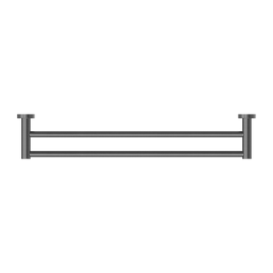 NERO MECCA DOUBLE NON-HEATED TOWEL RAIL GUN METAL (AVAILABLE IN 600MM AND 800MM)
