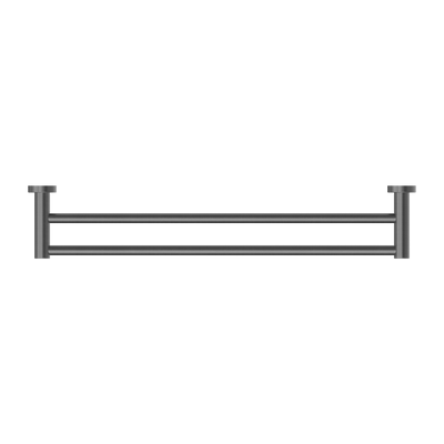 NERO MECCA DOUBLE NON-HEATED TOWEL RAIL GUN METAL (AVAILABLE IN 600MM AND 800MM)
