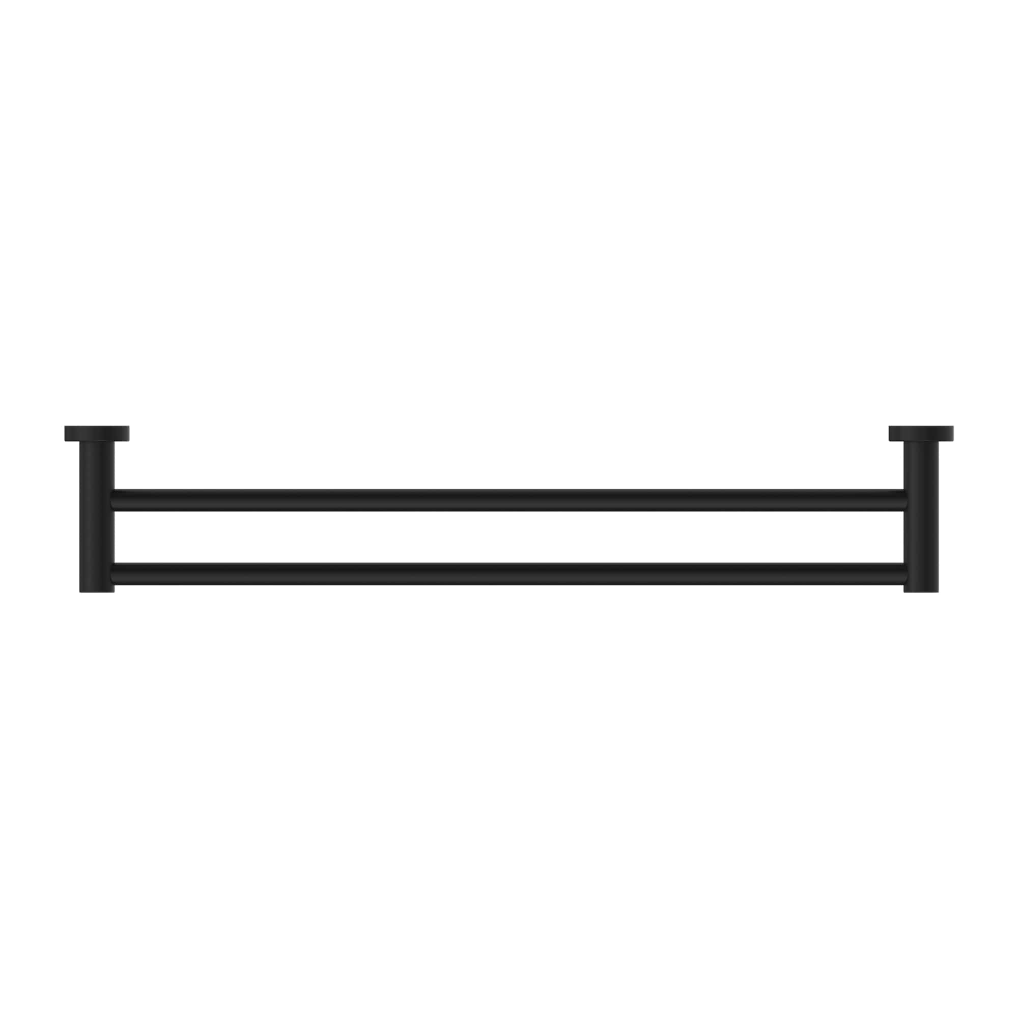 NERO MECCA DOUBLE NON-HEATED TOWEL RAIL MATTE BLACK (AVAILABLE IN 600MM AND 800MM)