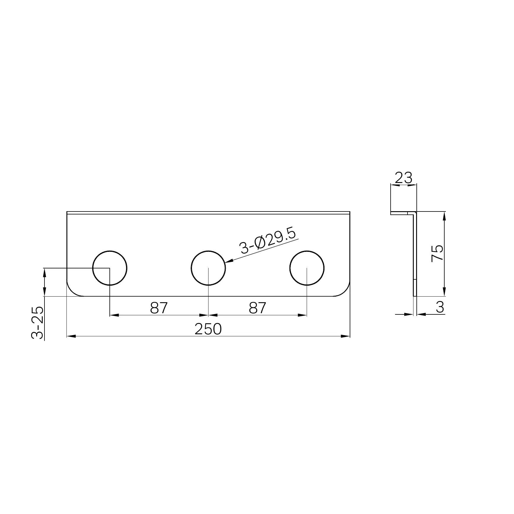 Nero Mecca Triple Soap Bottle Holder technical drawing