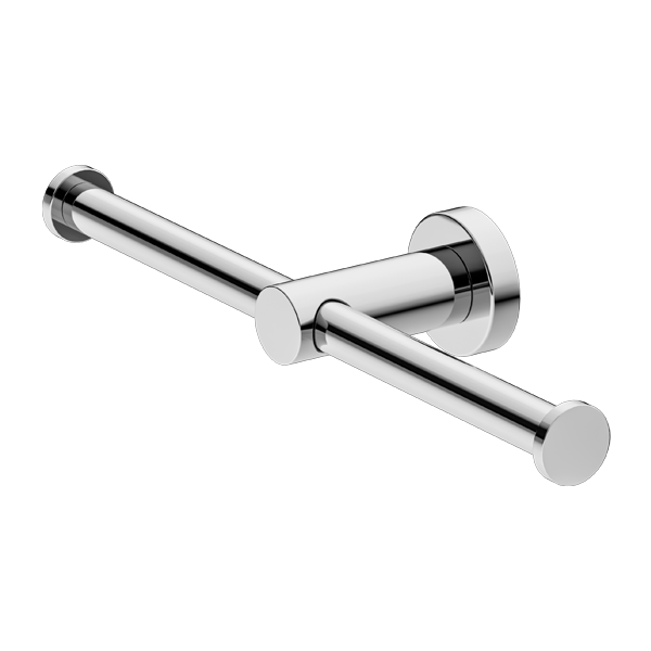 NERO MECCA DOUBLE TOILET ROLL HOLDER CHROME