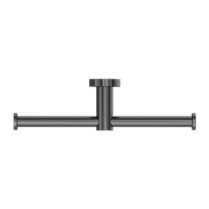 NERO MECCA DOUBLE TOILET ROLL HOLDER GUN METAL