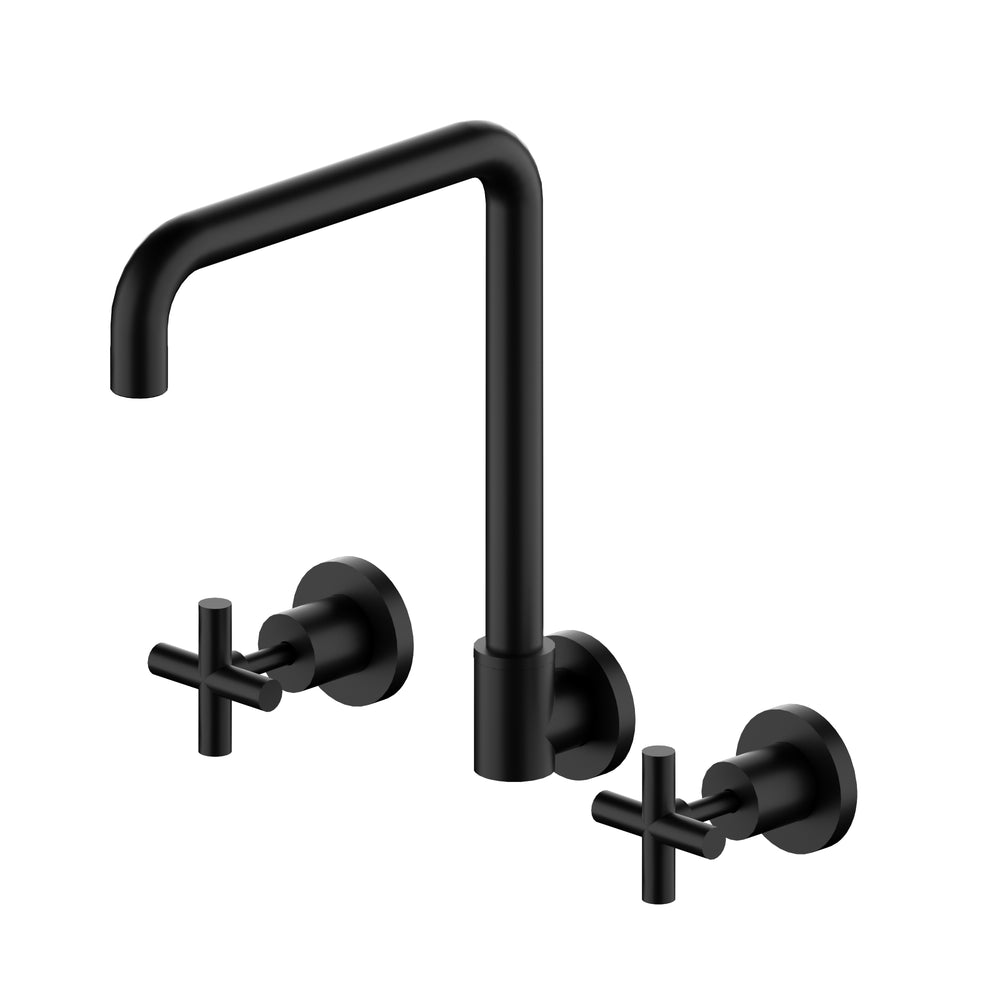 NERO X PLUS WALL KITCHEN SET SWIVEL SPOUT 260MM MATTE BLACK