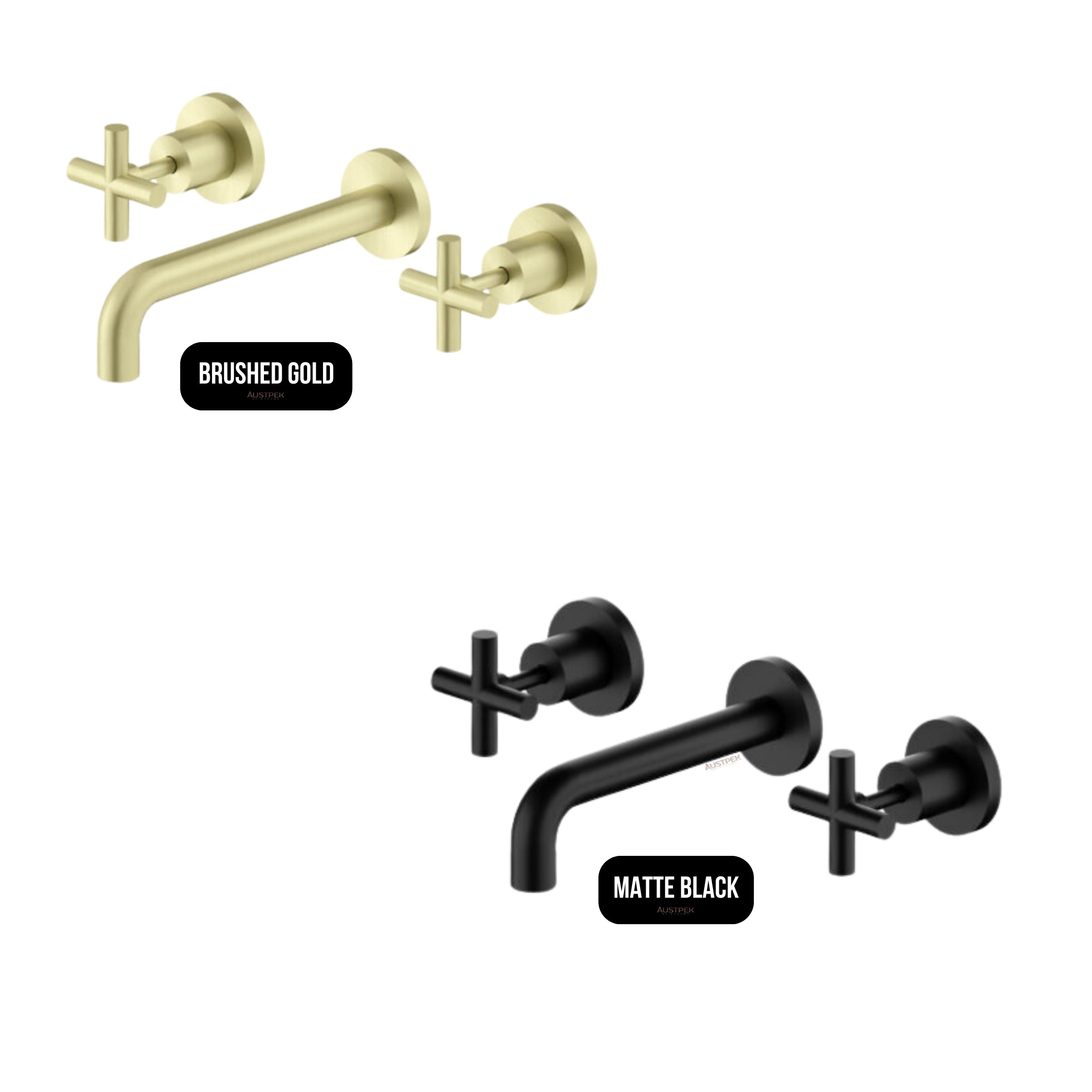 NERO X PLUS WALL BASIN SET BRUSHED GOLD (AVAILABLE IN 180MM AND 215MM)