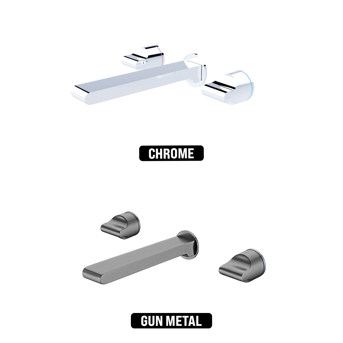 NERO PEARL WALL BASIN SET GUN METAL