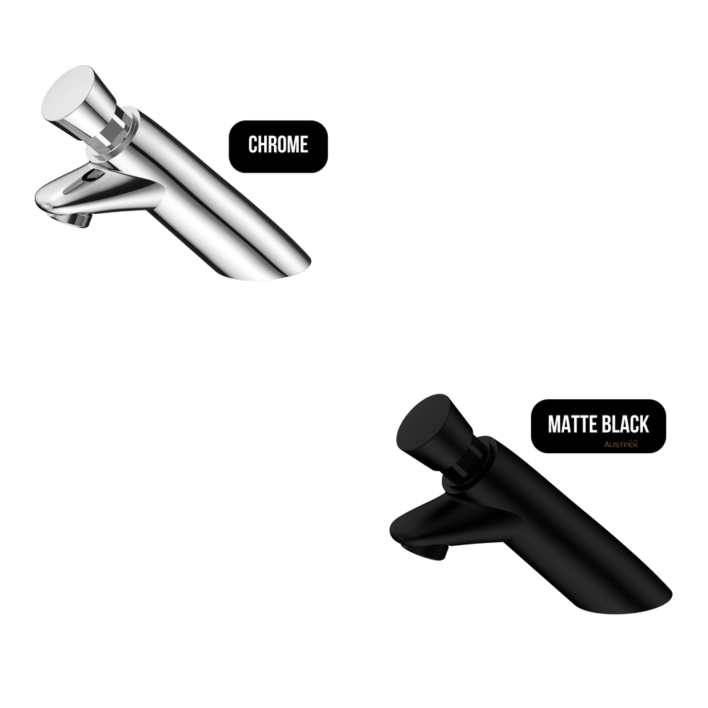 NERO COMMERCIAL SS316 LEAD FREE TIMEFLOW PUSH BUTTON PILLAR TAP 128MM CHROME
