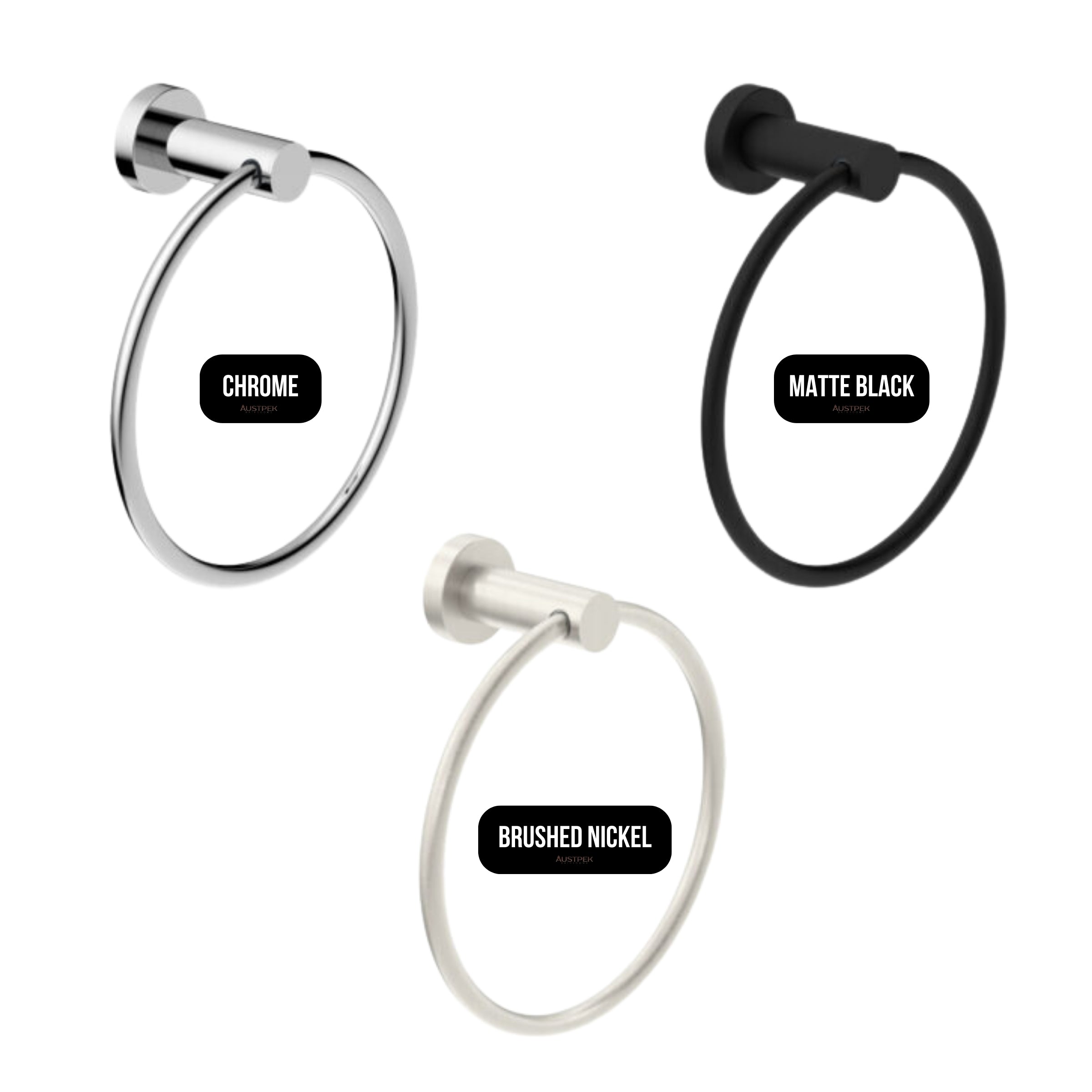 NERO CLASSIC HAND TOWEL RING BRUSHED NICKEL