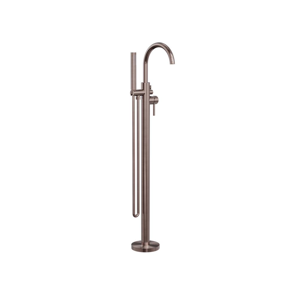 NERO MECCA FREESTANDING MIXER WITH HAND SHOWER BRUSHED BRONZE