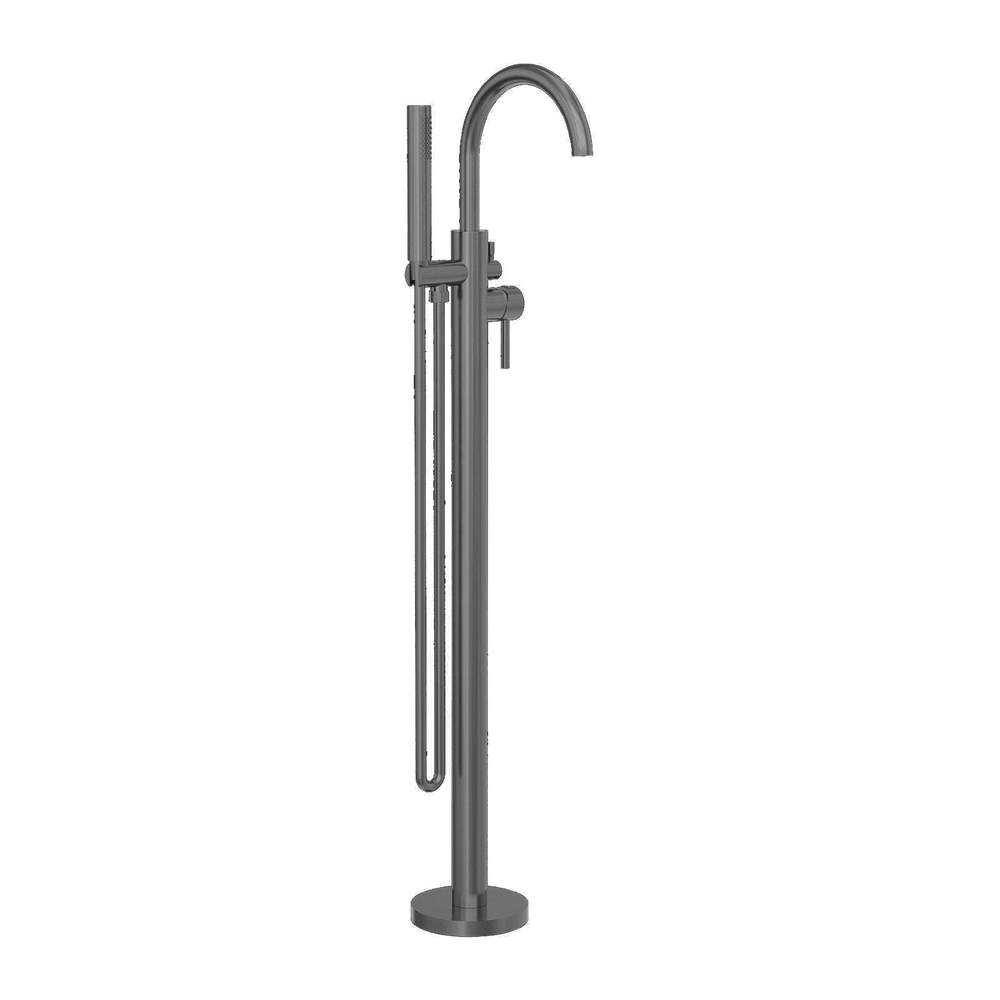 NERO MECCA FREESTANDING MIXER WITH HAND SHOWER GUN METAL