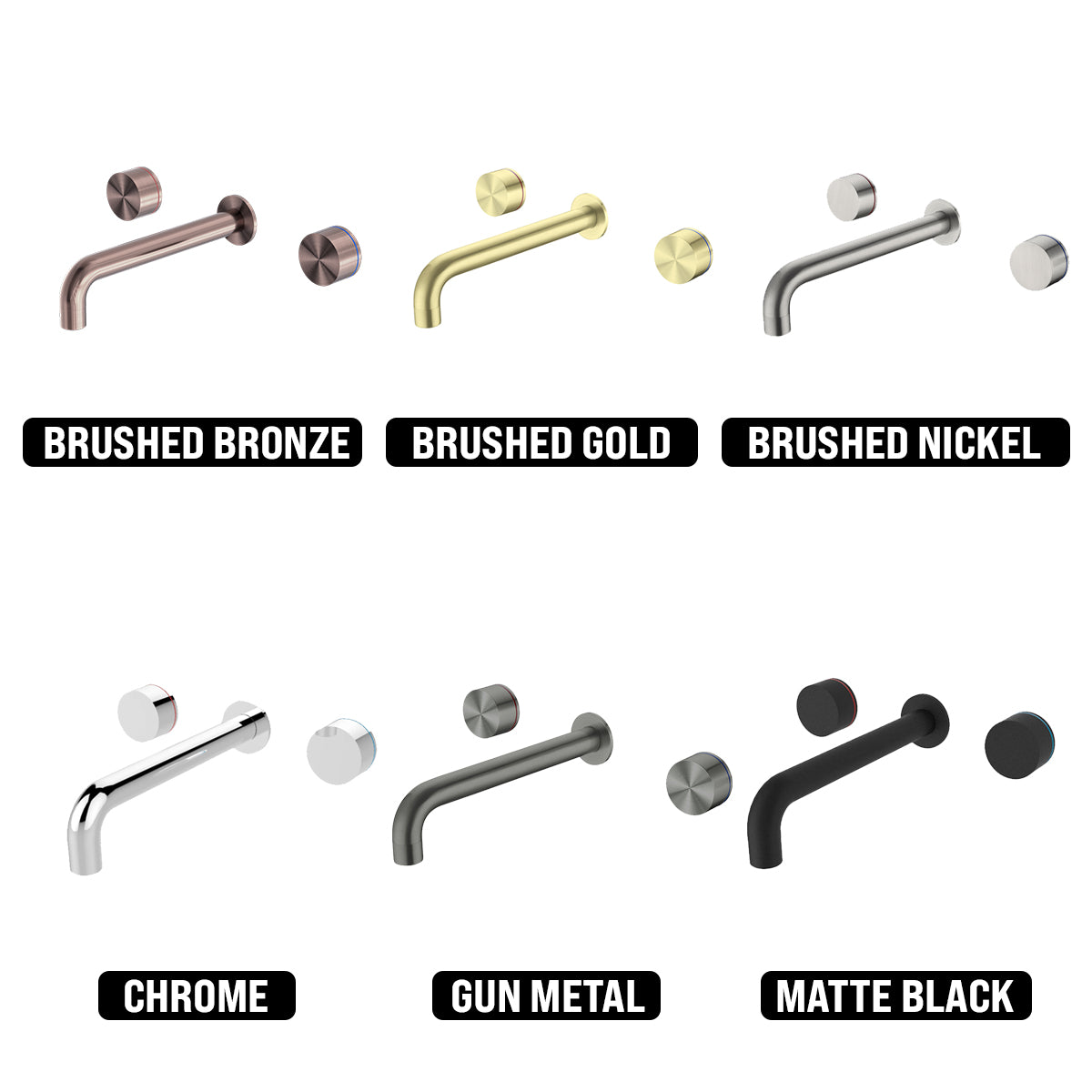 NERO KARA WALL BASIN SET GUN METAL (AVAILABLE IN 180MM AND 217MM)