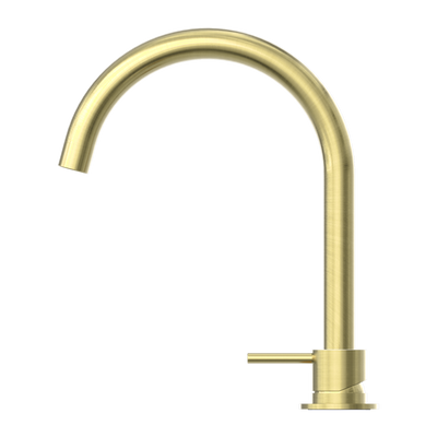NERO MECCA HOB BASIN MIXER ROUND SWIVEL SPOUT BRUSHED GOLD