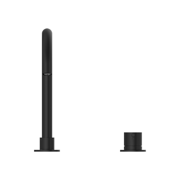 NERO MECCA HOB BASIN MIXER ROUND SWIVEL SPOUT MATTE BLACK