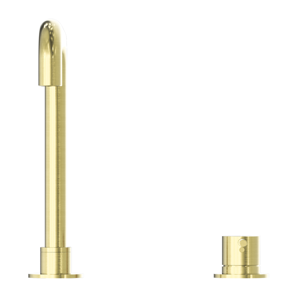NERO MECCA HOB BASIN MIXER SQUARE SWIVEL SPOUT BRUSHED GOLD
