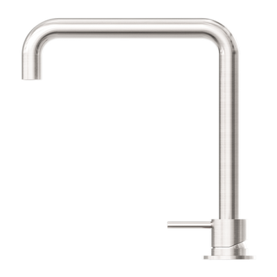 NERO MECCA HOB BASIN MIXER SQUARE SWIVEL SPOUT BRUSHED NICKEL