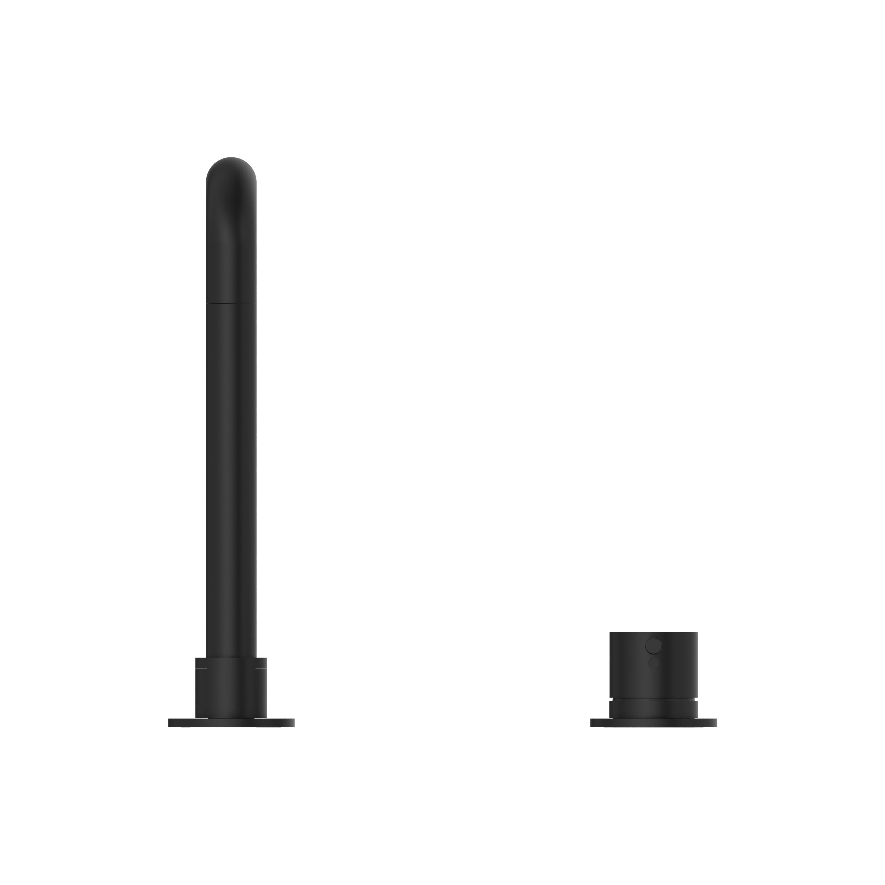 NERO MECCA HOB BASIN MIXER SQUARE SWIVEL SPOUT MATTE BLACK