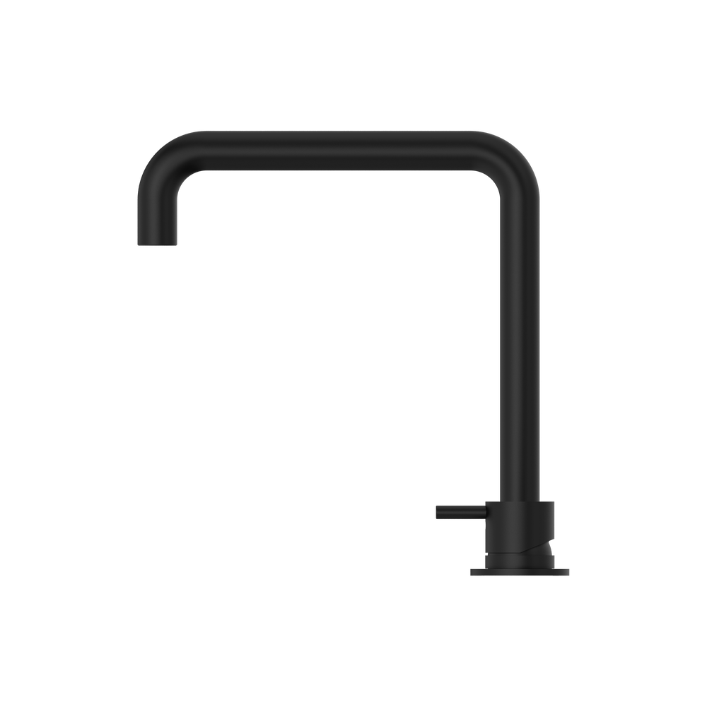 NERO MECCA HOB BASIN MIXER SQUARE SWIVEL SPOUT MATTE BLACK