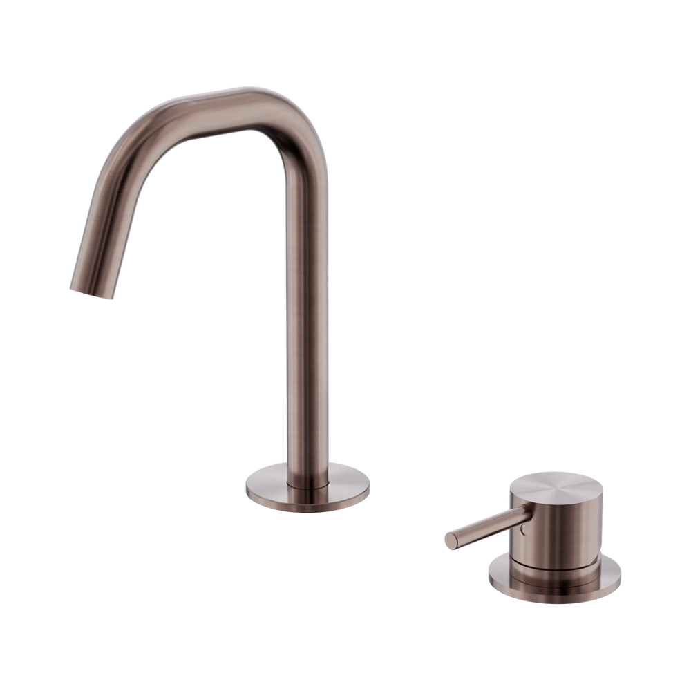 NERO MECCA HOB BASIN MIXER SET EDGE SPOUT 135MM BRUSHED BRONZE
