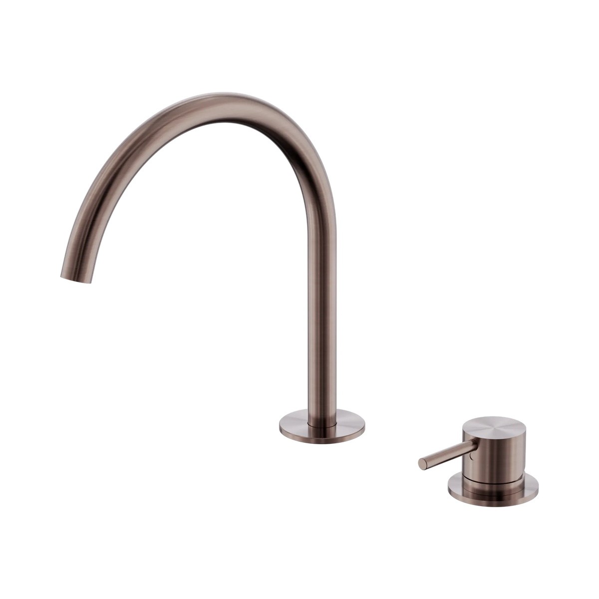 NERO MECCA HOB BATH/KITCHEN MIXER SET ARC SPOUT 270MM BRUSHED BRONZE