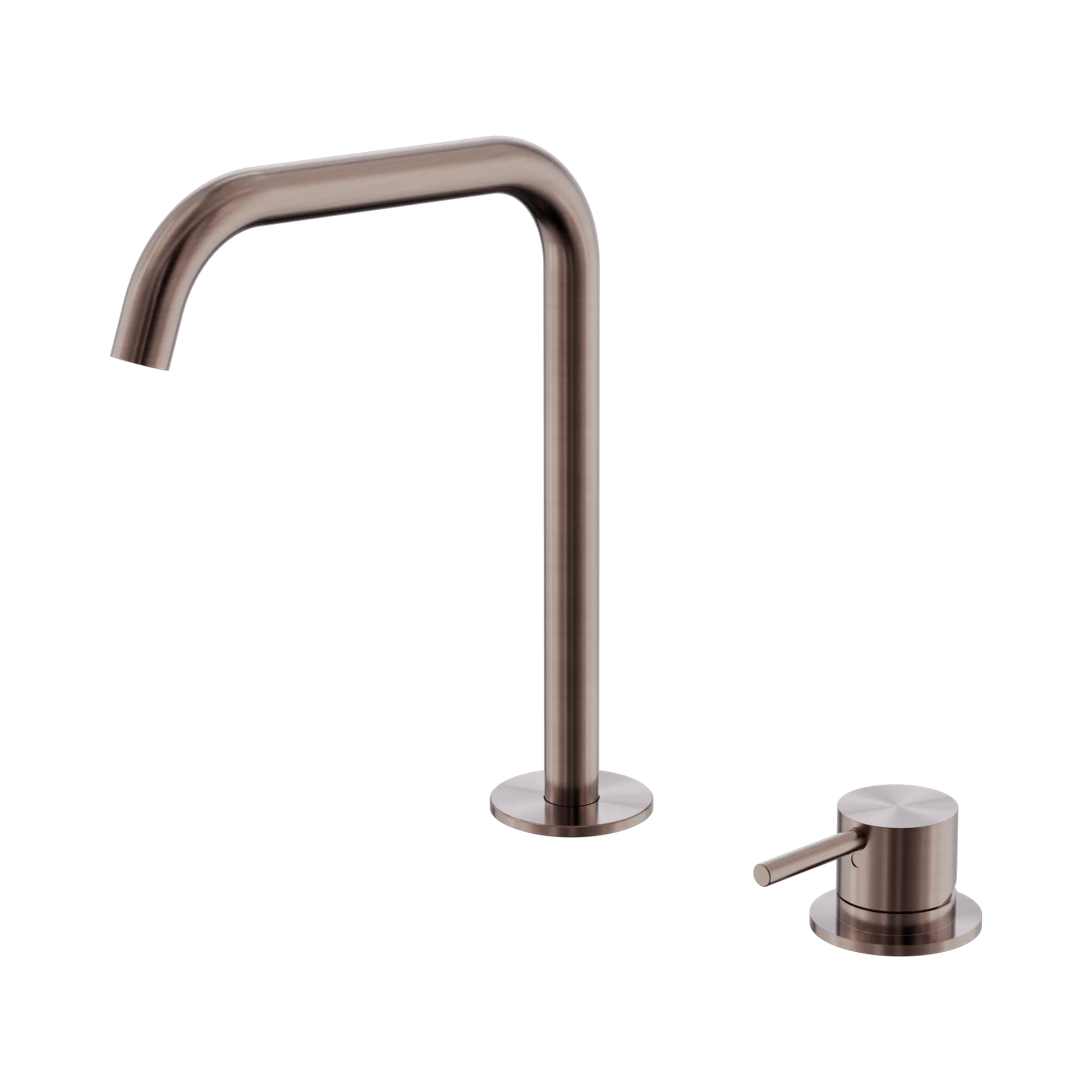 NERO MECCA HOB BATH/KITCHEN MIXER SET EDGE SPOUT BRUSHED BRONZE