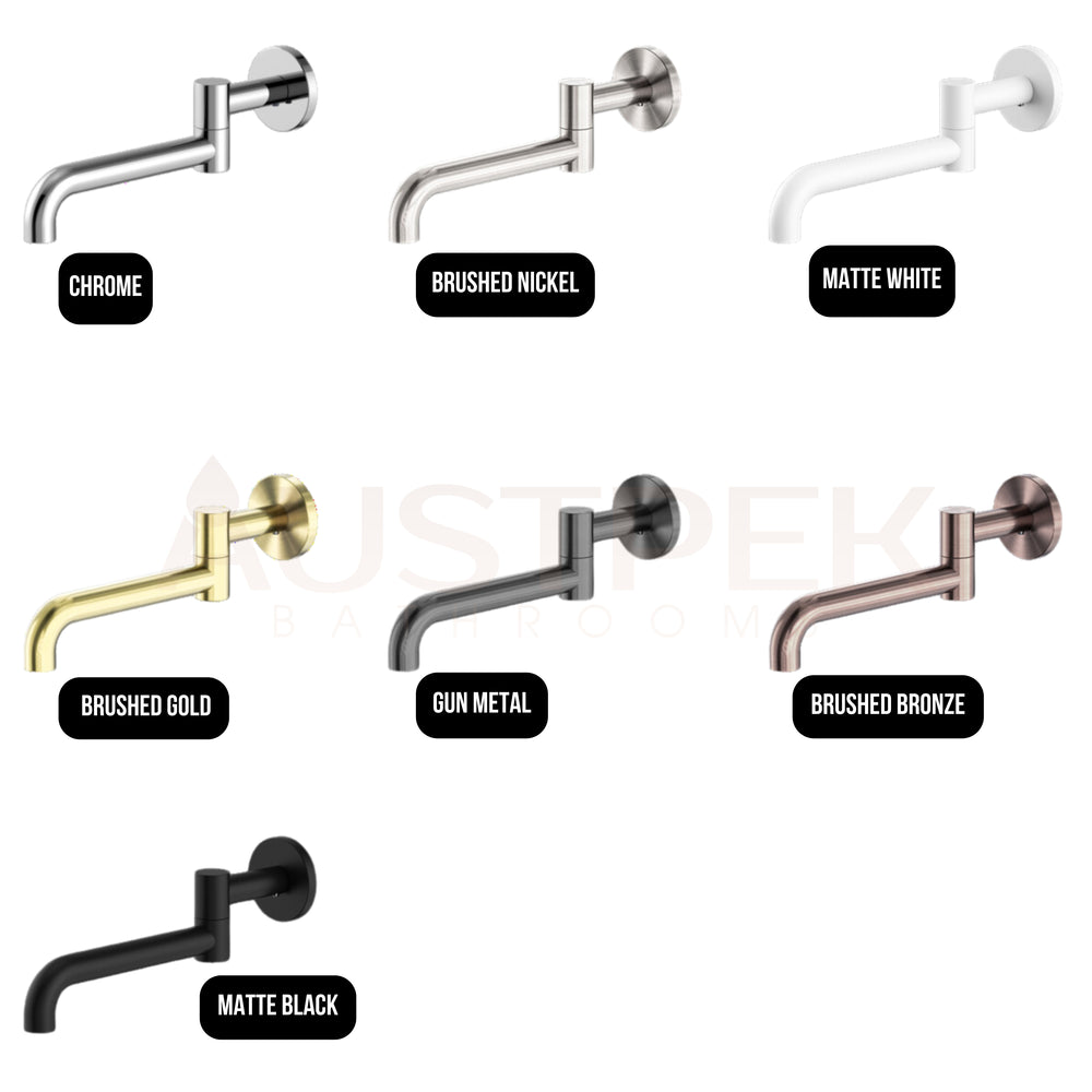 NERO MECCA WALL MOUNTED SWIVEL BASIN / BATH SPOUT MATTE BLACK
