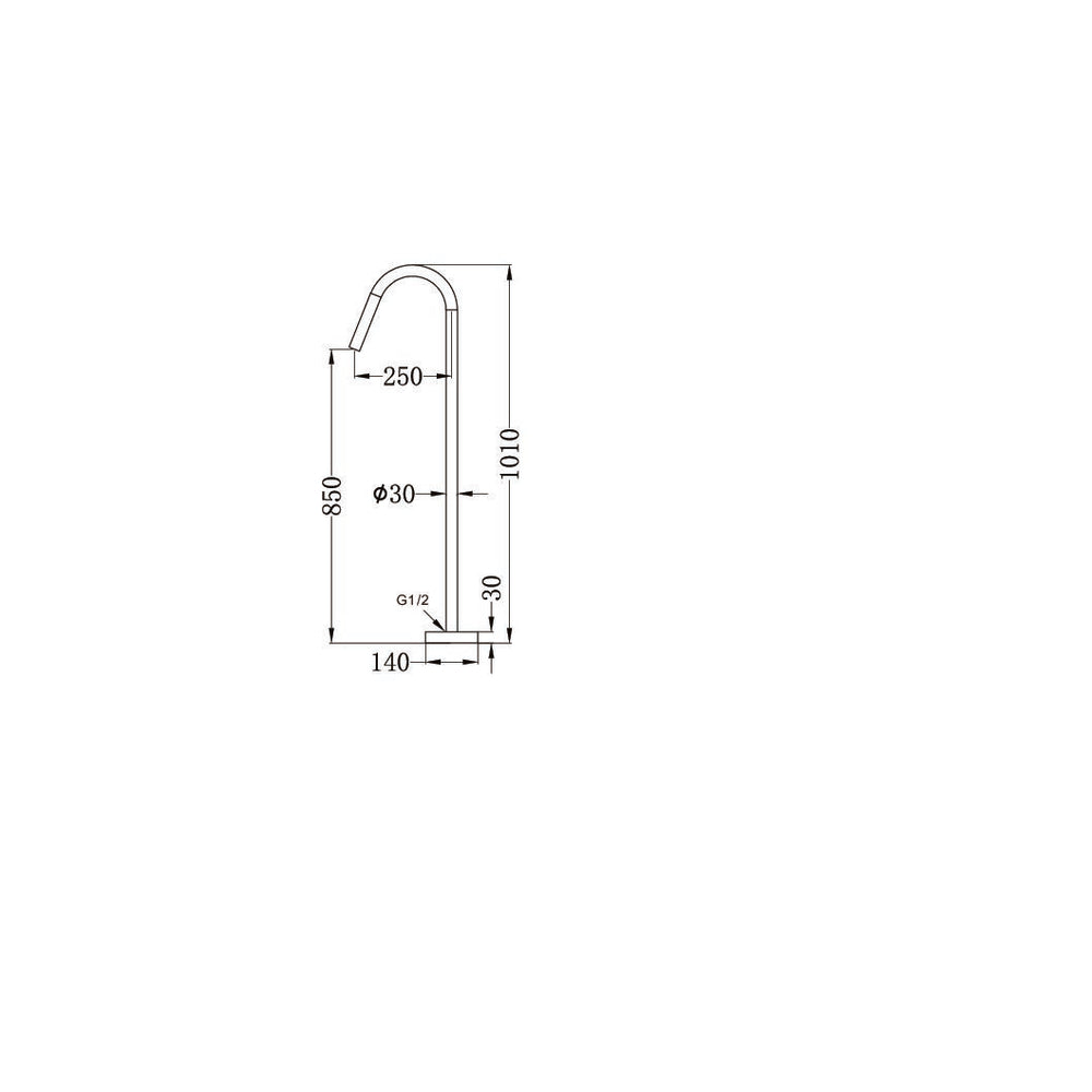 NERO MECCA FREESTANDING BATH SPOUT GRAPHITE