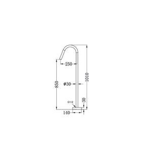 NERO MECCA FREESTANDING BATH SPOUT MATTE BLACK
