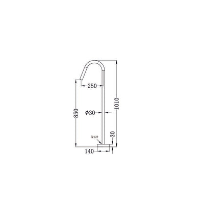 NERO MECCA FREESTANDING BATH SPOUT MATTE BLACK