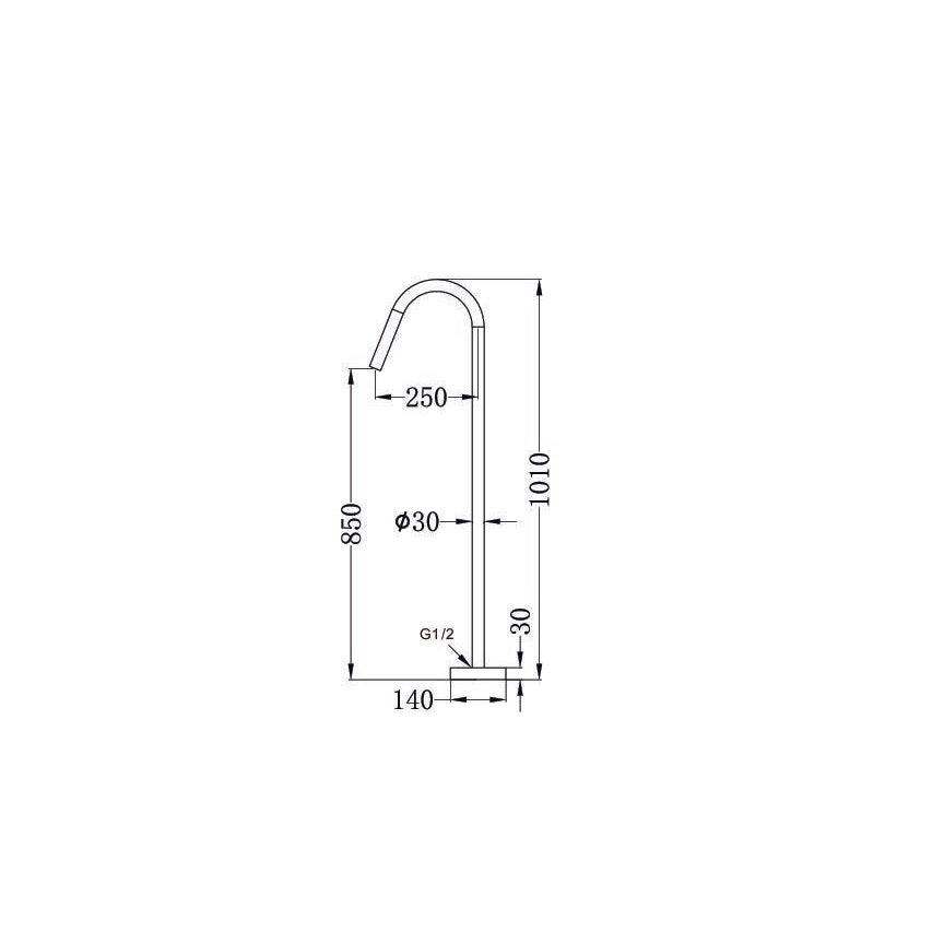 NERO MECCA FREESTANDING BATH SPOUT MATTE BLACK