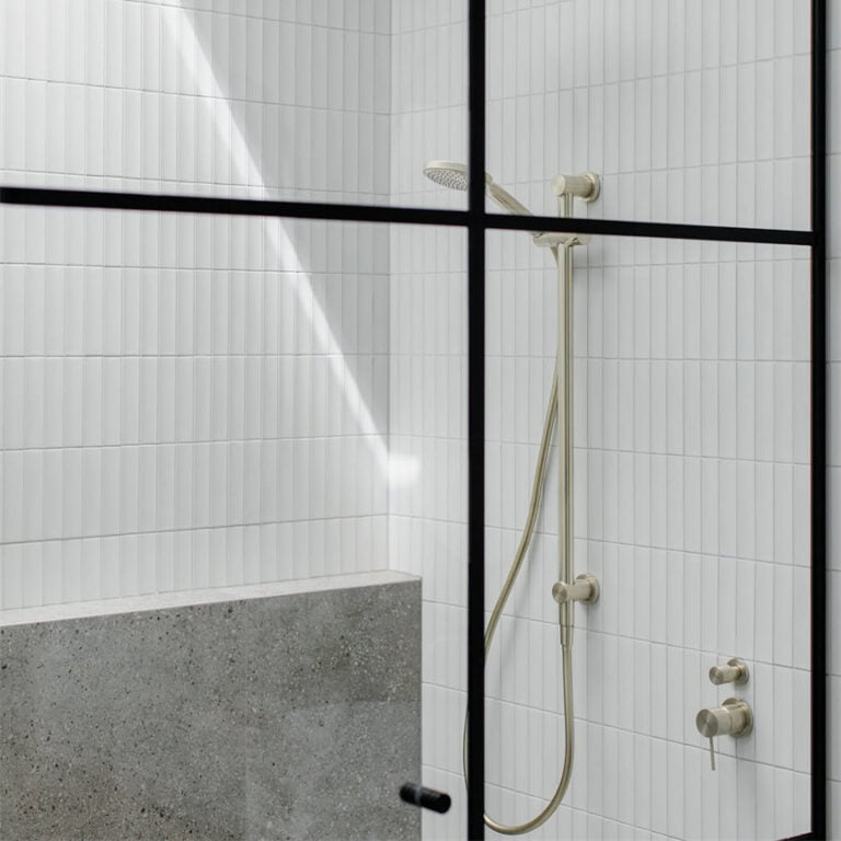 NERO MECCA SHOWER MIXER WITH DIVERTER SEPARATE BACK PLATE BRUSHED GOLD