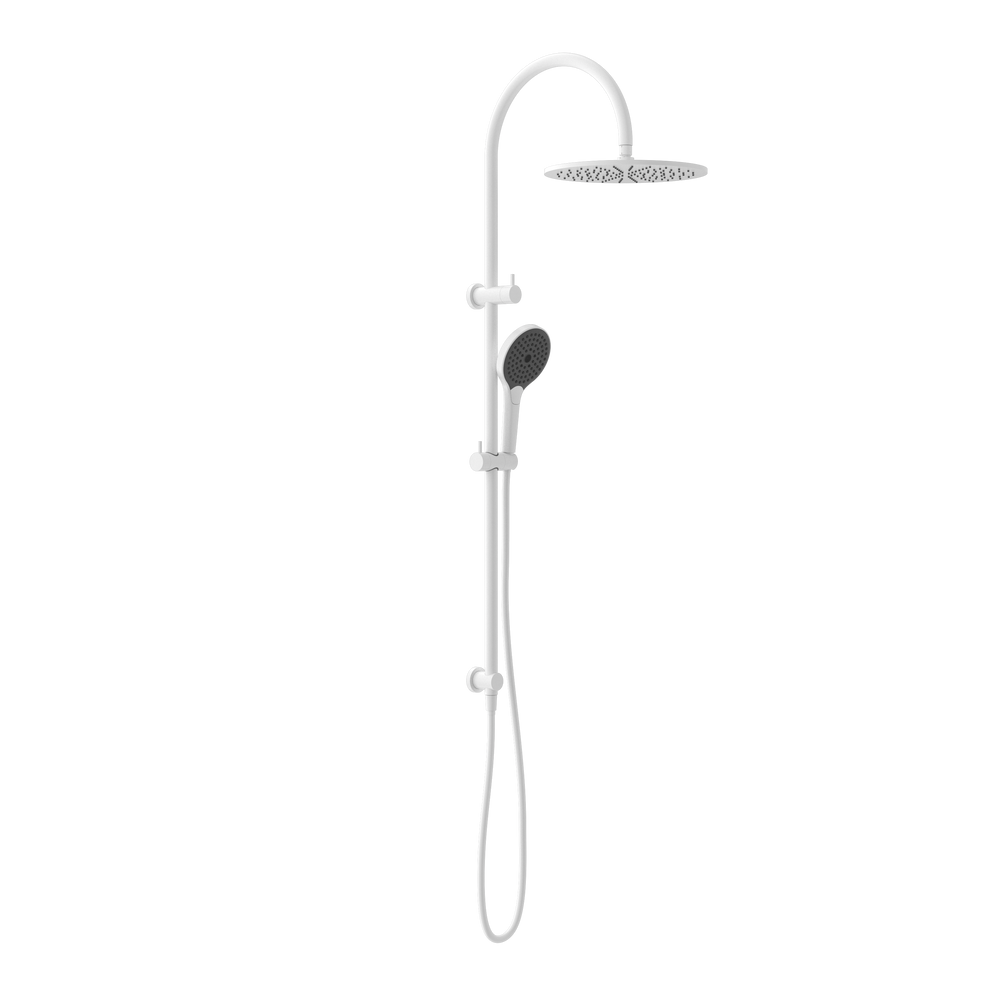 NERO MECCA TWIN SHOWER WITH AIR SHOWER II MATTE WHITE
