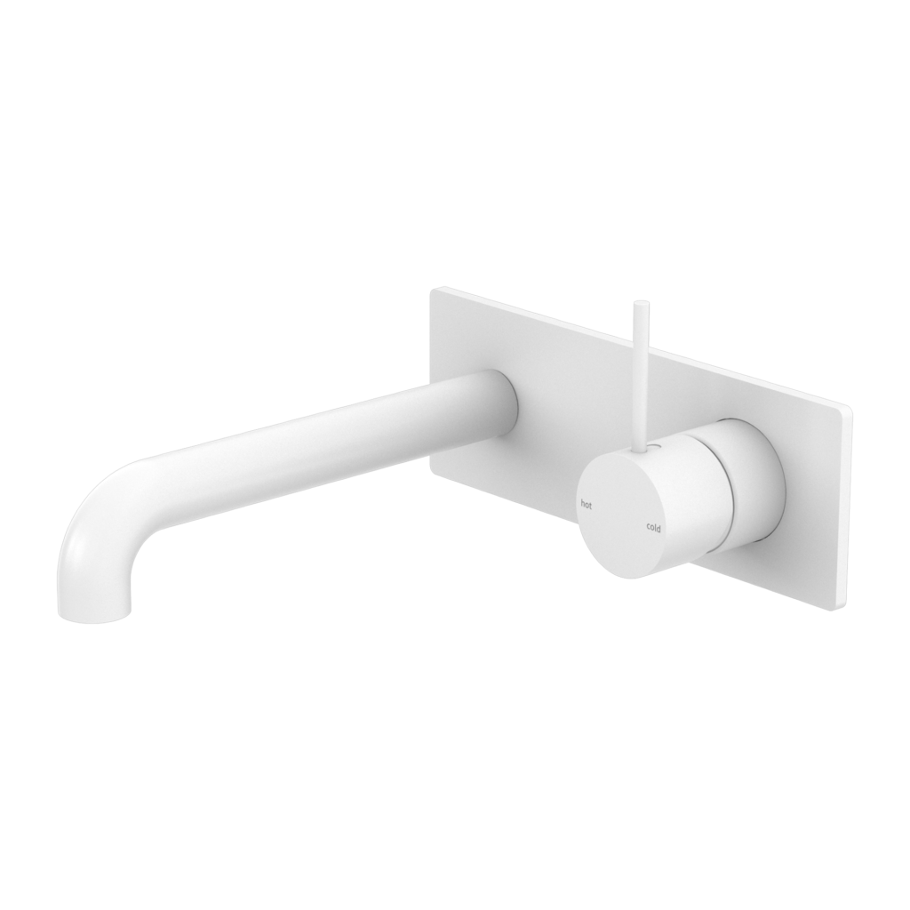 NERO MECCA WALL BASIN/BATH MIXER HANDLE UP MATTE WHITE (AVAILABLE IN 160MM, 185MM AND 230MM)