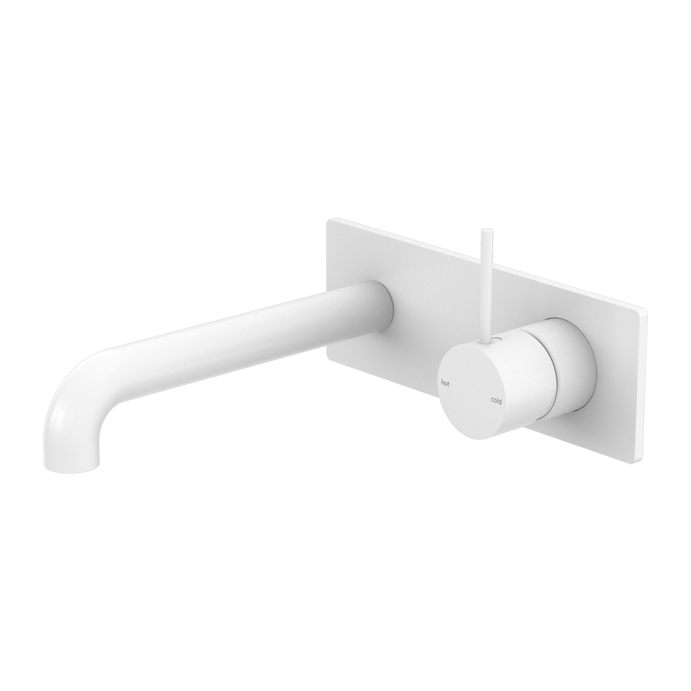 NERO MECCA WALL BASIN/BATH MIXER HANDLE UP MATTE WHITE (AVAILABLE IN 120MM,160MM,185MM, 230MM AND 260MM)