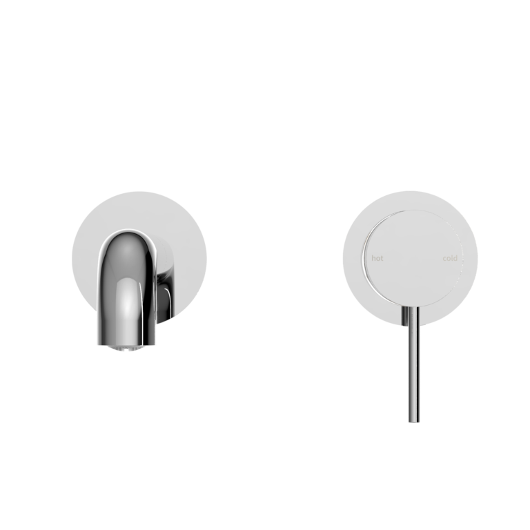 NERO MECCA WALL BASIN/BATH MIXER WITH SEPARATE BACK PLATE CHROME (AVAILABLE IN 120MM,160MM,185MM, 230MM AND 260MM)