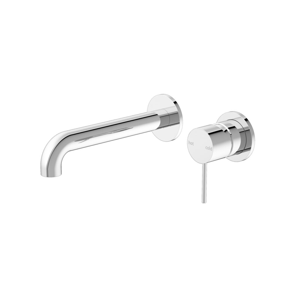 NERO MECCA WALL BASIN/BATH MIXER WITH SEPARATE BACKPLATE 230MM CHROME