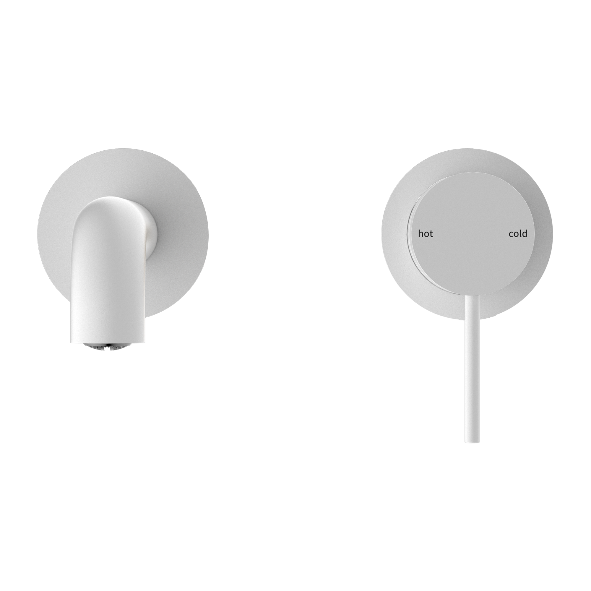 NERO MECCA WALL BASIN/BATH MIXER WITH SEPARATE BACK PLATE MATTE WHITE (AVAILABLE IN 120MM,160MM,185MM, 230MM AND 260MM)