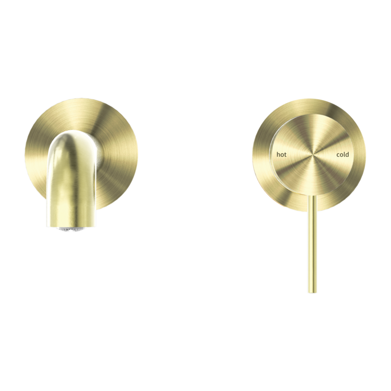NERO MECCA WALL BASIN/BATH MIXER WITH SEPARATE BACK PLATE BRUSHED GOLD (AVAILABLE IN 120MM,160MM,185MM, 230MM AND 260MM)