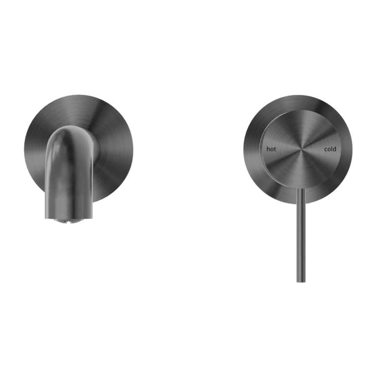 NERO MECCA WALL BASIN/BATH MIXER WITH SEPARATE BACK PLATE GUN METAL (AVAILABLE IN 120MM,160MM,185MM, 230MM AND 260MM)