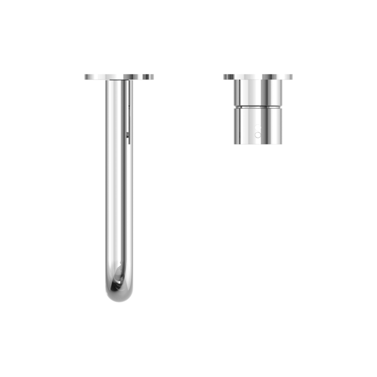 NERO MECCA WALL BASIN/BATH MIXER WITH SEPARATE BACK PLATE HANDLE UP CHROME (AVAILABLE IN 120MM, 160MM, 185MM, 230MM AND 260MM)