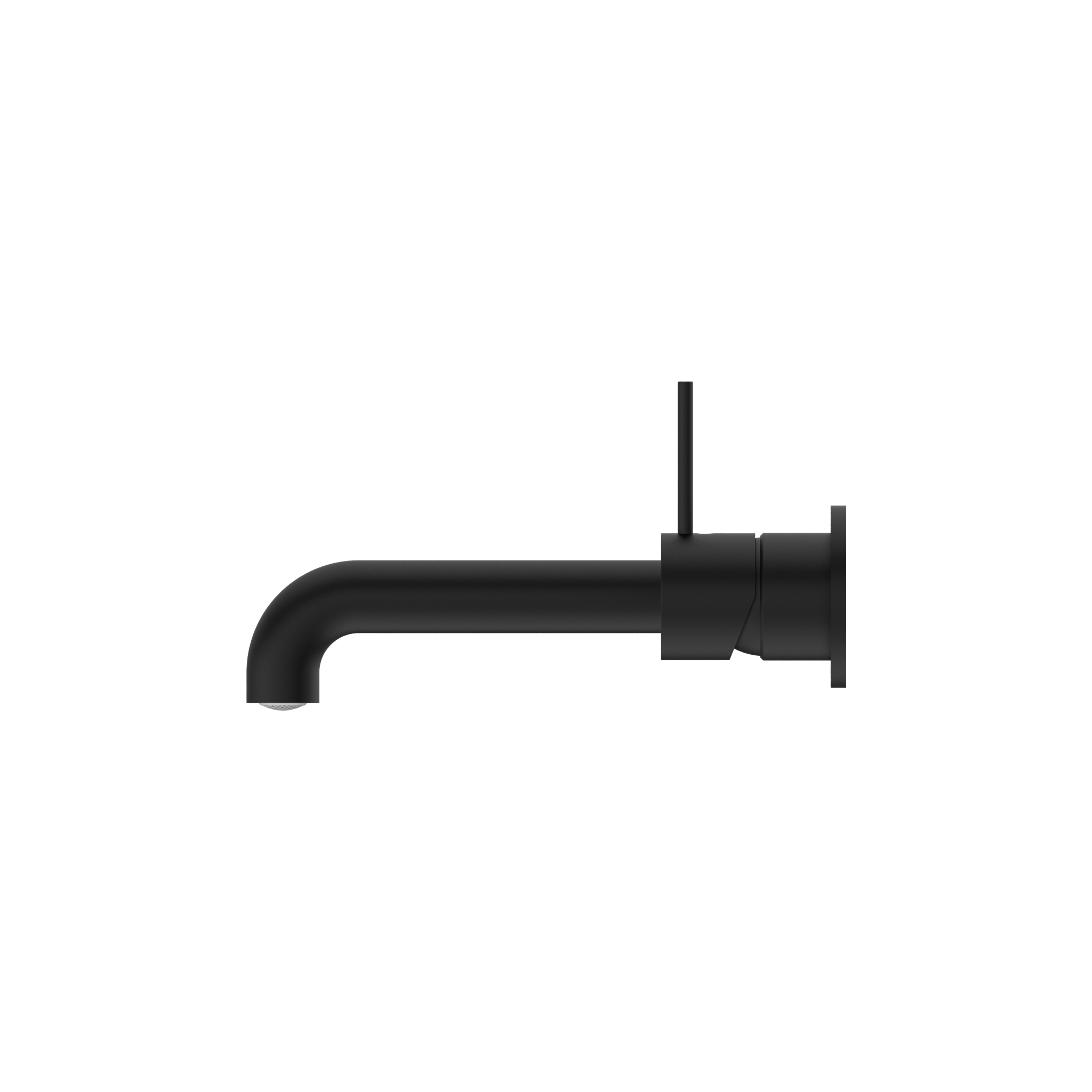 NERO MECCA WALL BASIN/BATH MIXER WITH SEPARATE BACK PLATE HANDLE UP MATTE BLACK (AVAILABLE IN 120MM, 160MM, 185MM, 230MM AND 260MM)