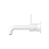 NERO MECCA WALL BASIN/BATH MIXER WITH SEPARATE BACK PLATE HANDLE UP MATTE WHITE (AVAILABLE IN 120MM, 160MM, 185MM, 230MM AND 260MM)