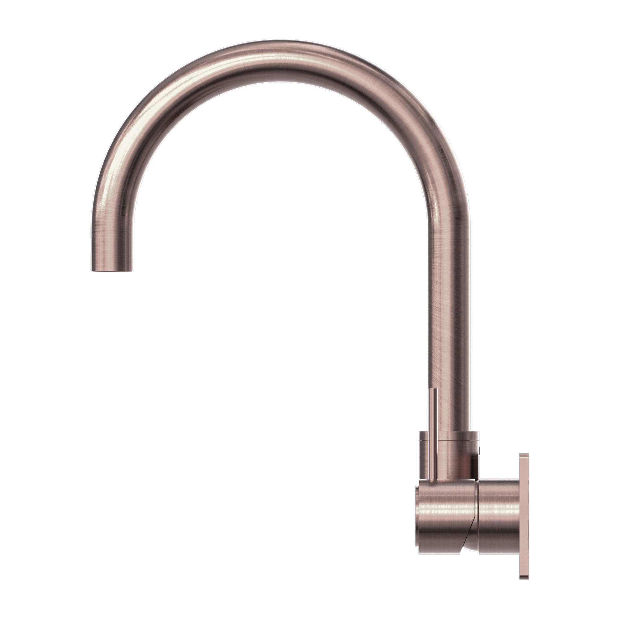 NERO MECCA WALL BASIN/BATH MIXER SWIVEL SPOUT HANDLE UP 264MM BRUSHED BRONZE
