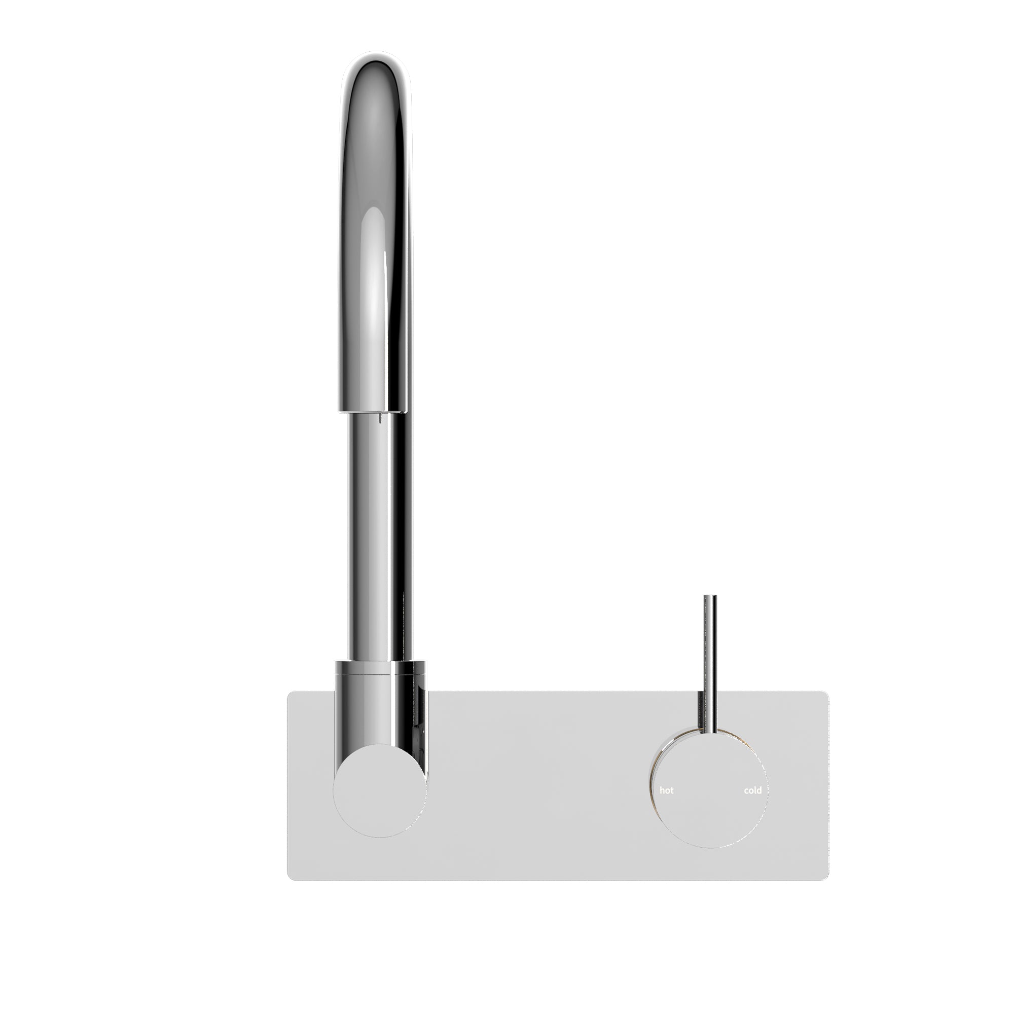 NERO MECCA WALL BASIN/BATH MIXER SWIVEL SPOUT HANDLE UP 264MM CHROME