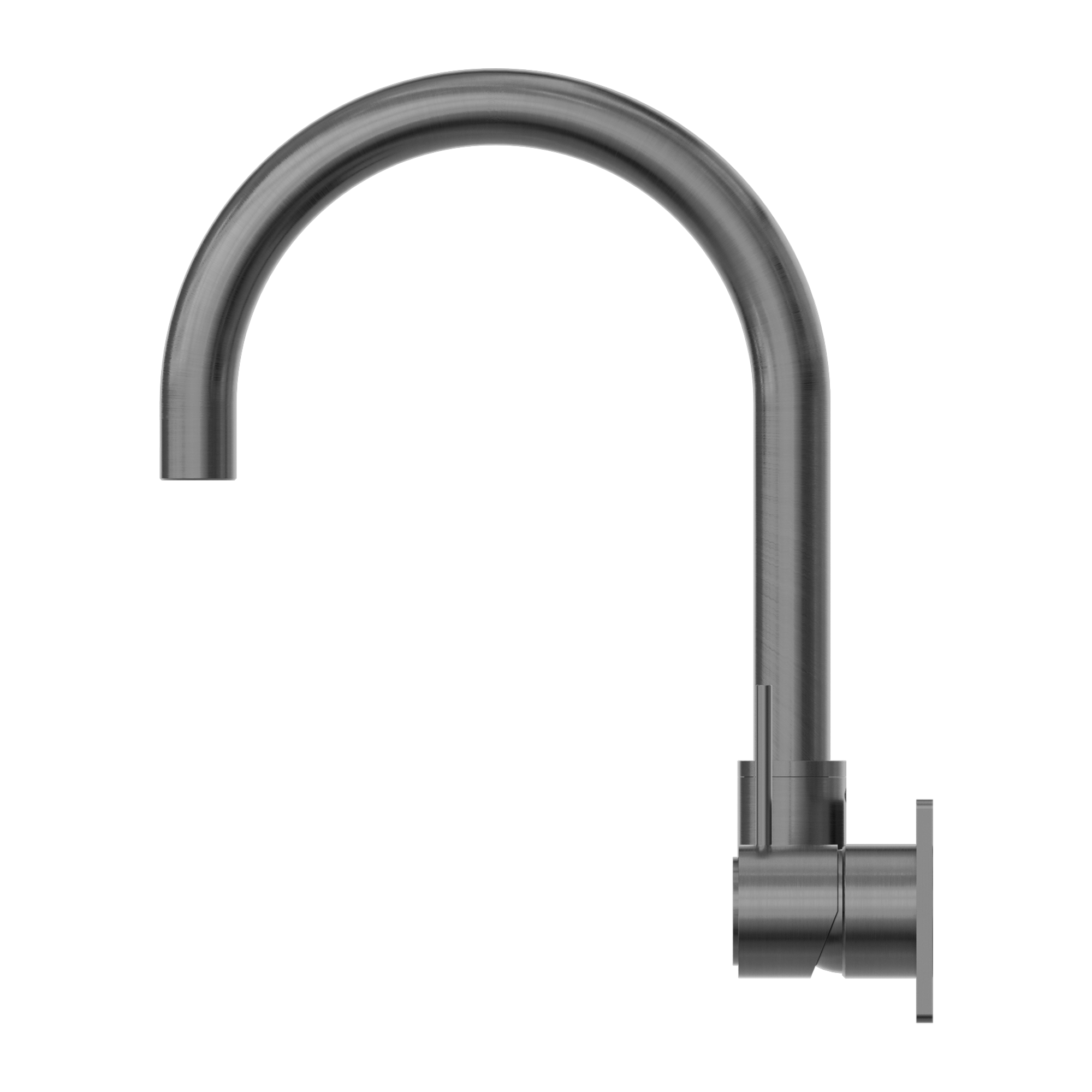 NERO MECCA WALL BASIN/BATH MIXER SWIVEL SPOUT HANDLE UP 264MM GUN METAL