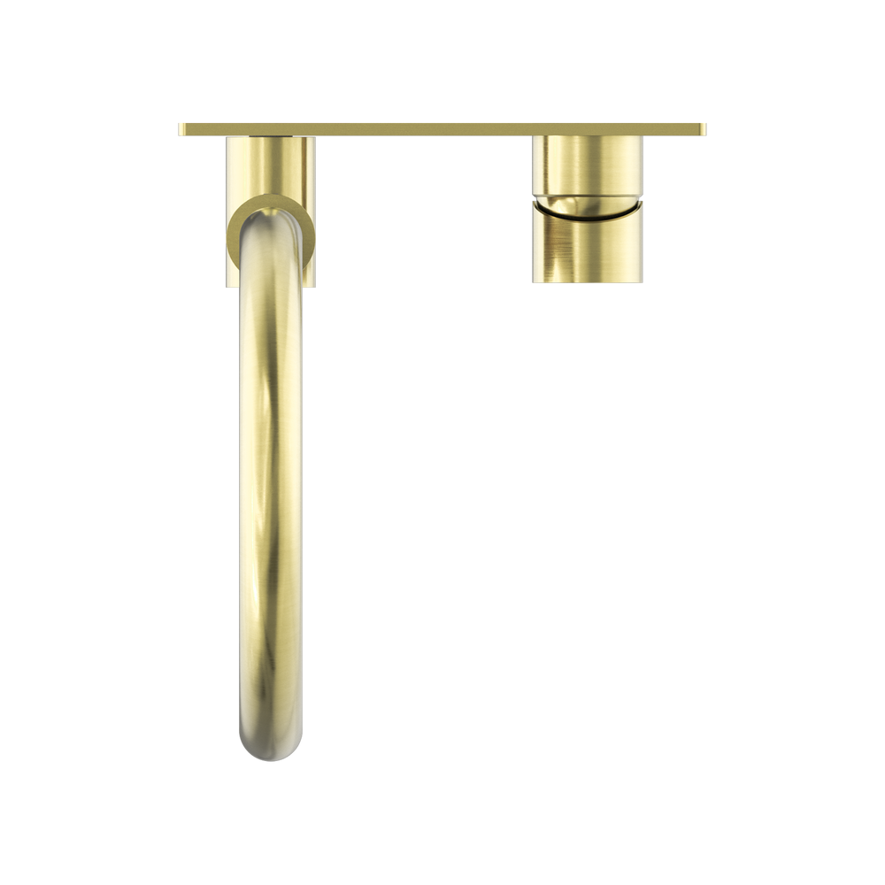 NERO MECCA SWIVEL SPOUT WALL BASIN / BATH MIXER BRUSHED GOLD