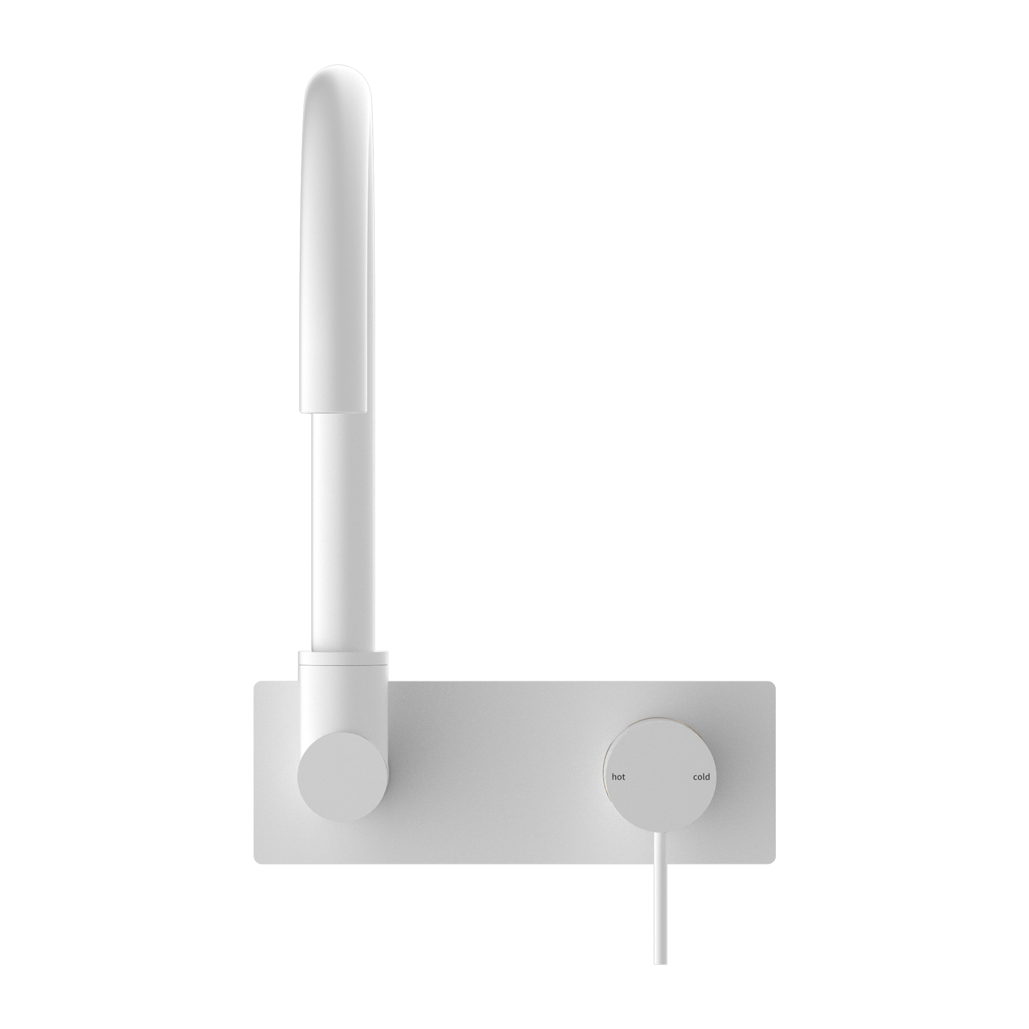 NERO MECCA WALL BASIN / BATH MIXER SWIVEL SPOUT MATTE WHITE